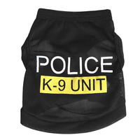 Kombinezon policyjny Cosplay ubranka dla psów czarna elastyczna kamizelka Puppy T-Shirt płaszcz akcesoria kostiumy odzieżowe ubrania dla zwierząt domowych dla psów koty 2